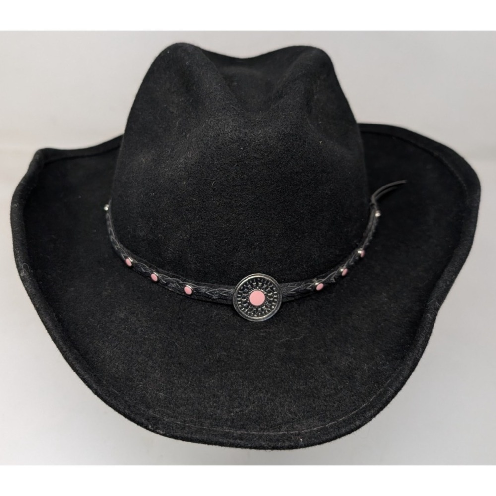 Bullhide Youth Baby Jane Cowboy Hat Girls Size Medium Black Wool Shapeable Black